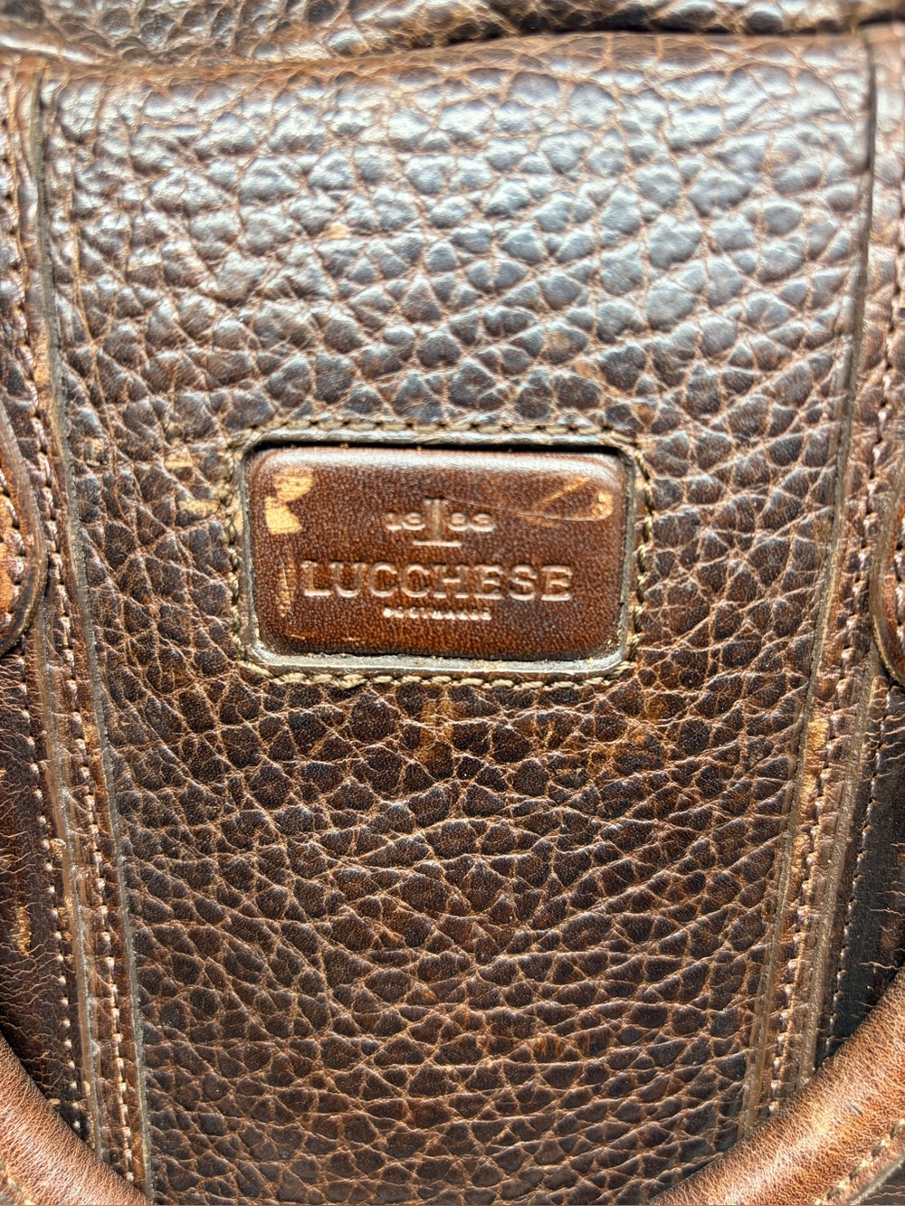 Lucchese Buffalo Leather Briefcase Messenger Laptop Bag Brown USA Luxury - Picture 8 of 12